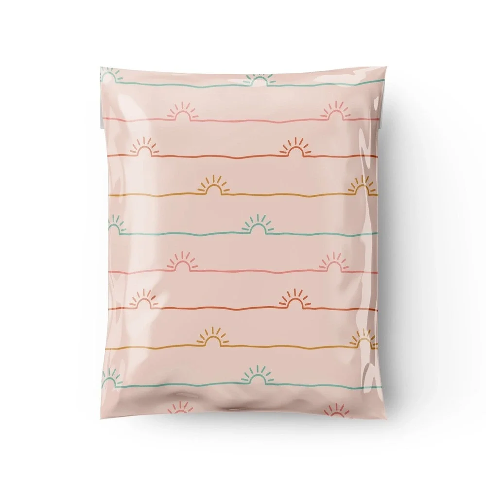 Pink Sunshines Poly Mailers 10x13 Inch 100 Pack Shipping Supplies Hippie